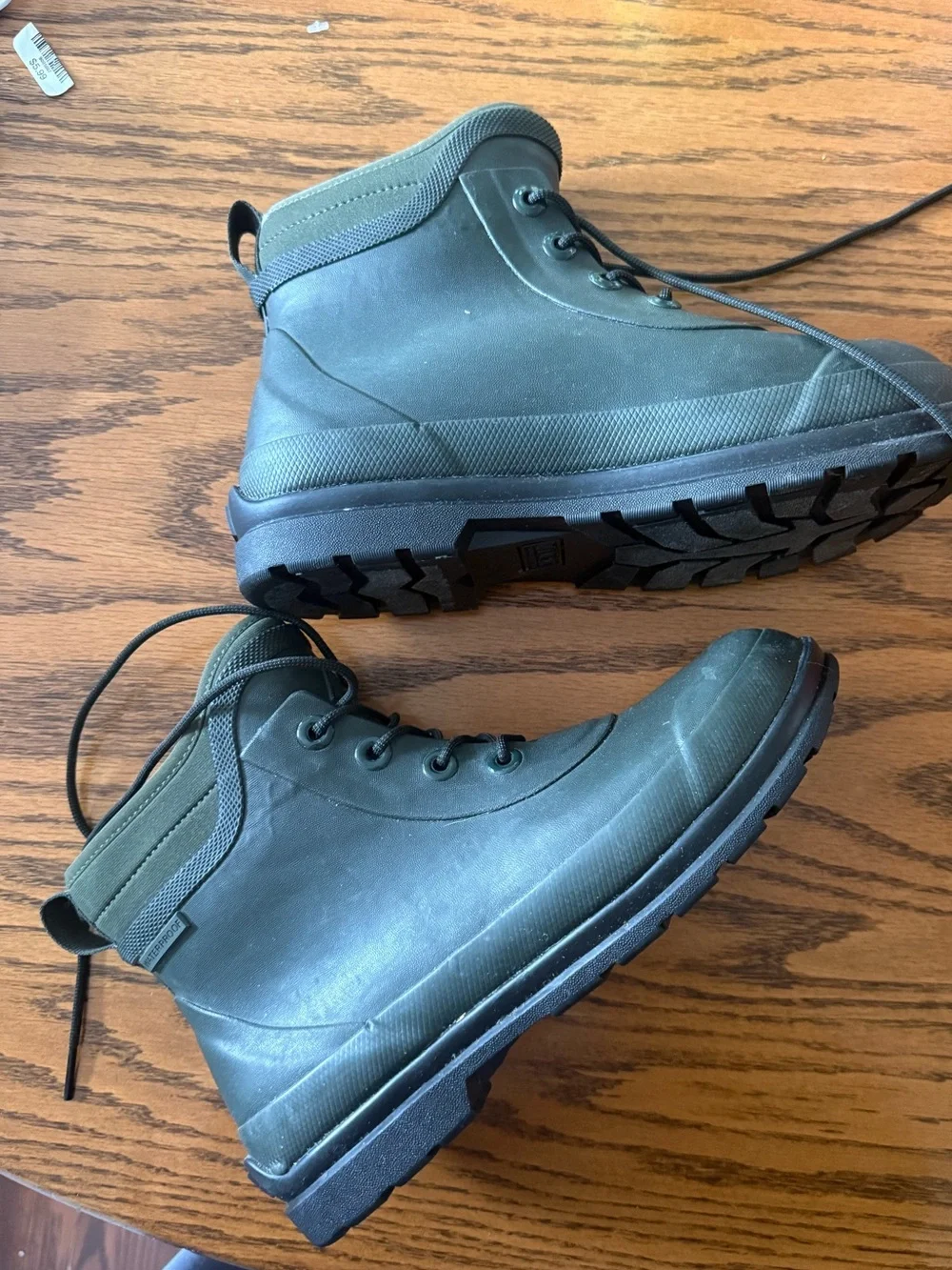 Men's Muck Boots Green Lace-Up Waterproof Work Boots
